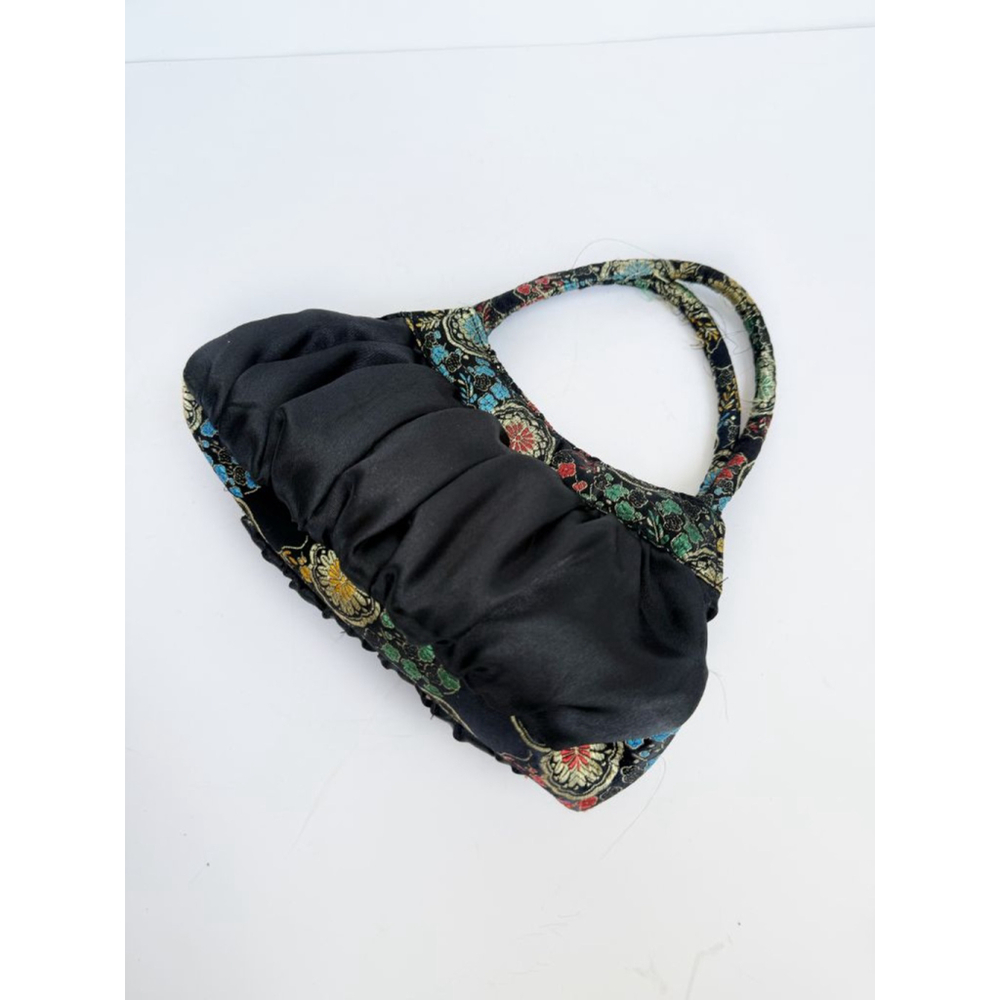 Black multi color print dragon, snake and pearl handbag - Picture 2 of 8